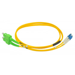 Optical patch cable Duplex 9/125 LC/UPC - SC/APC SM 1m
