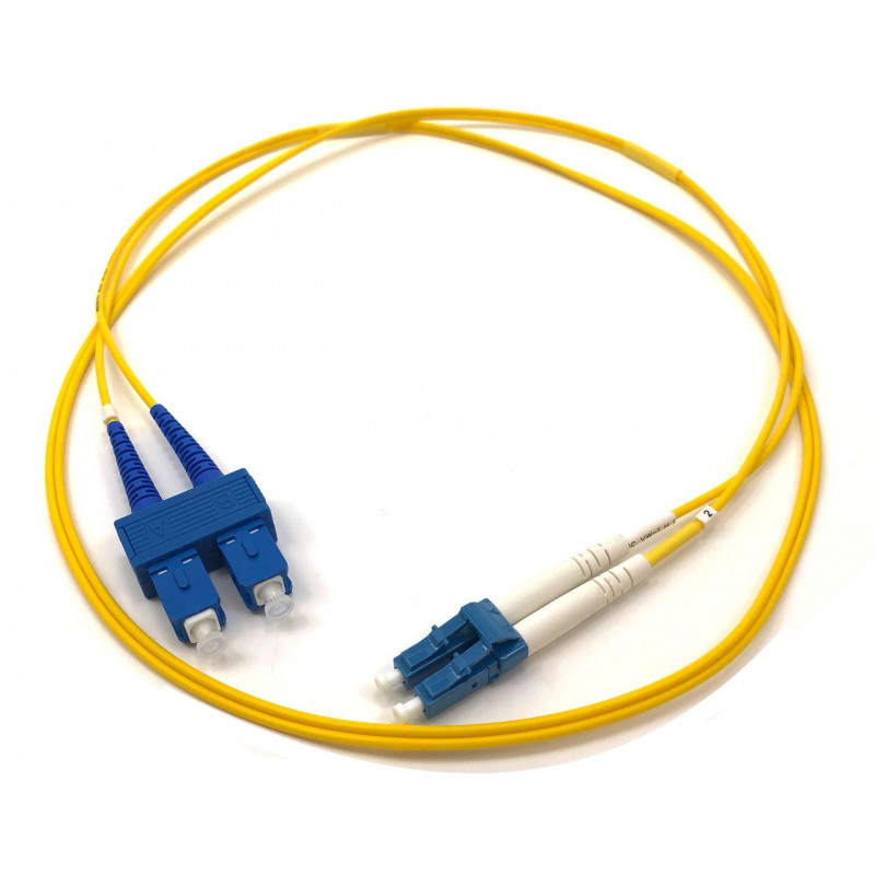Optical patch cable Duplex 9/125 LC UPC -SC UPC SM 1m