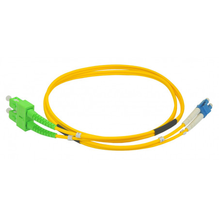 Optical patch cable Duplex 9/125 LC/UPC - SC/APC SM 2m